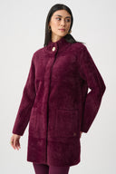 Joseph Ribkoff Feather Yarn Mock-Neck Coat Style 263955