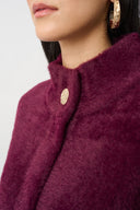 Joseph Ribkoff Feather Yarn Mock-Neck Coat Style 263955