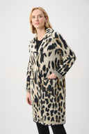 Joseph Ribkoff Feather Yarn Leopard Print Coat | Style 263956