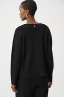 Joseph Ribkoff Asymmetric Sweater With Metal Stud Detail Style 263961