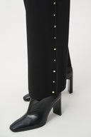 Joseph RIbkoff Wide Leg Pull-On Sweater Pants With Metal Stud Detail Style 263962