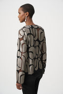 Joseph Ribkoff Leatherette And Mesh Embroidered Jacket Style 263964