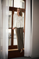 Joseph Ribkoff Cotton Knit Fit And Flare Peplum Cardigan Style 263968.