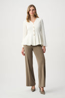 Joseph Ribkoff Cotton Knit Fit And Flare Peplum Cardigan Style 263968