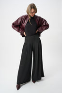 Joseph Ribkoff Leatherette Mock-Neck Bomber Jacket Style 263971