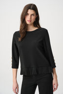 Joseph Ribkoff Pleated Trim Top Style 264015