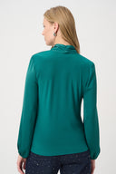 Joseph Ribkoff Satin Faux-Wrap Top Style 264026