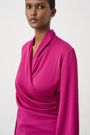 Joseph Ribkoff Satin Faux-Wrap Top Style 264026