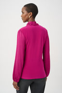Joseph Ribkoff Satin Faux-Wrap Top Style 264026