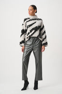 Joseph Ribkoff Leatherette Drawstring Pants Style 264036
