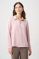 Joseph Ribkoff Satin Shirt collar Top Style 264050.