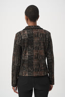 Joseph Ribkoff Plaid Knit Straight-Cut Jacket Style 264058