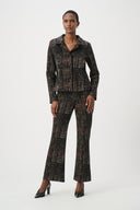Joseph Ribkoff Plaid Knit Flared Pants Style 264059