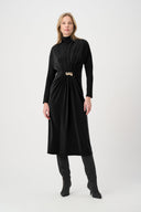 Joseph Ribkoff Draped Waist Turtleneck Dress Style 264065