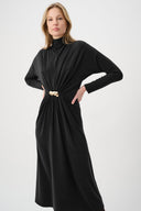 Joseph Ribkoff Draped Waist Turtleneck Dress Style 264065