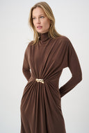 Joseph Ribkoff Draped Waist Turtleneck Dress Style 264065