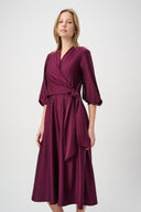 Joseph Ribkoff Knit Satin Flowy Wrap Dress Style 264070