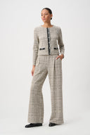 Joseph Ribkoff Plaid Boucle Wide-Leg Pants Style 264079