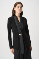 Joseph Ribkoff Scarf Collar Satin-Trim Blazer Style 264092