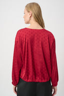 Joseph Ribkoff Drawstring Hem Cocoon Satin Top Style 264101