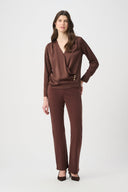 Joseph Ribkoff Satin Wrap Long Sleeve Top Style 264102