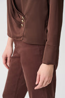 Joseph Ribkoff Satin Wrap Long Sleeve Top Style 264102