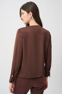 Joseph Ribkoff Satin Wrap Long Sleeve Top Style 264102