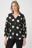 Joseph Ribkoff Polka Dot Satin Top Style 264114