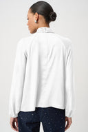 Joseph Ribkoff Satin Top With Chiffon Sleeves Style 264119