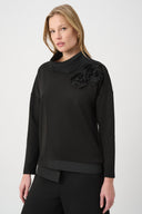 Joseph Ribkoff Asymmetrical Floral Embroidered Tunic Style 264120