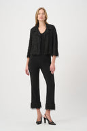 Joseph Ribkoff Fringed Short Open-Front Blazer Style 264128