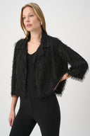 Joseph Ribkoff Fringed Short Open-Front Blazer Style 264128