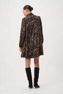 Joseph Ribkoff Animal Print Tie-Neck Trapeze Dress Style 264139