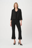 Joseph Ribkoff Fringed Flared Silky Knit Pants Style 264157