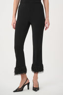 Joseph Ribkoff Fringed Flared Silky Knit Pants Style 264157