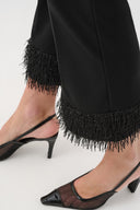 Joseph Ribkoff Fringed Flared Silky Knit Pants Style 264157