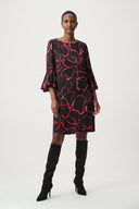 Joseph Ribkoff Textured Satin Floral Dress Style 264183