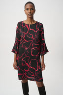 Joseph Ribkoff Textured Satin Floral Dress Style 264183