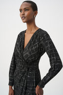 Joseph Ribkoff Plaid Wrap Dress Style 264186