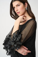 Joseph Ribkoff Embellished Bell Sleeve Trapeze Top Style 264189