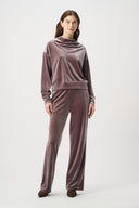 Joseph Ribkoff Velvet Wide-Leg Pull-On Pants Style 264192