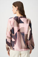 Joseph Ribkoff Geometric Print Satin Top Style 264197