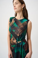 Joseph Ribkoff Abstract Satin Sheath Dress Style 264202