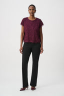 Joseph Ribkoff Novelty Fringe Top Style 264208