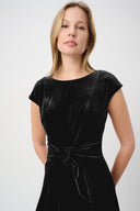 Joseph Ribkoff Velvet Fit & Flare Belted Dress Style 264209