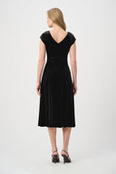 Joseph Ribkoff Velvet Fit & Flare Belted Dress Style 264209
