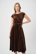 Joseph Ribkoff Velvet Fit & Flare Belted Dress Style 264209