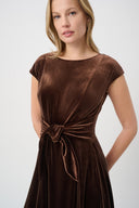 Joseph Ribkoff Velvet Fit & Flare Belted Dress Style 264209