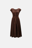 Joseph Ribkoff Velvet Fit & Flare Belted Dress Style 264209
