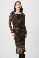 Joseph Ribkoff Animal Print Mesh Sheath Dress Style 264211